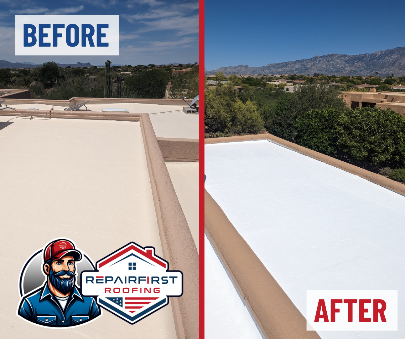 Before and After Flat Roof Coating