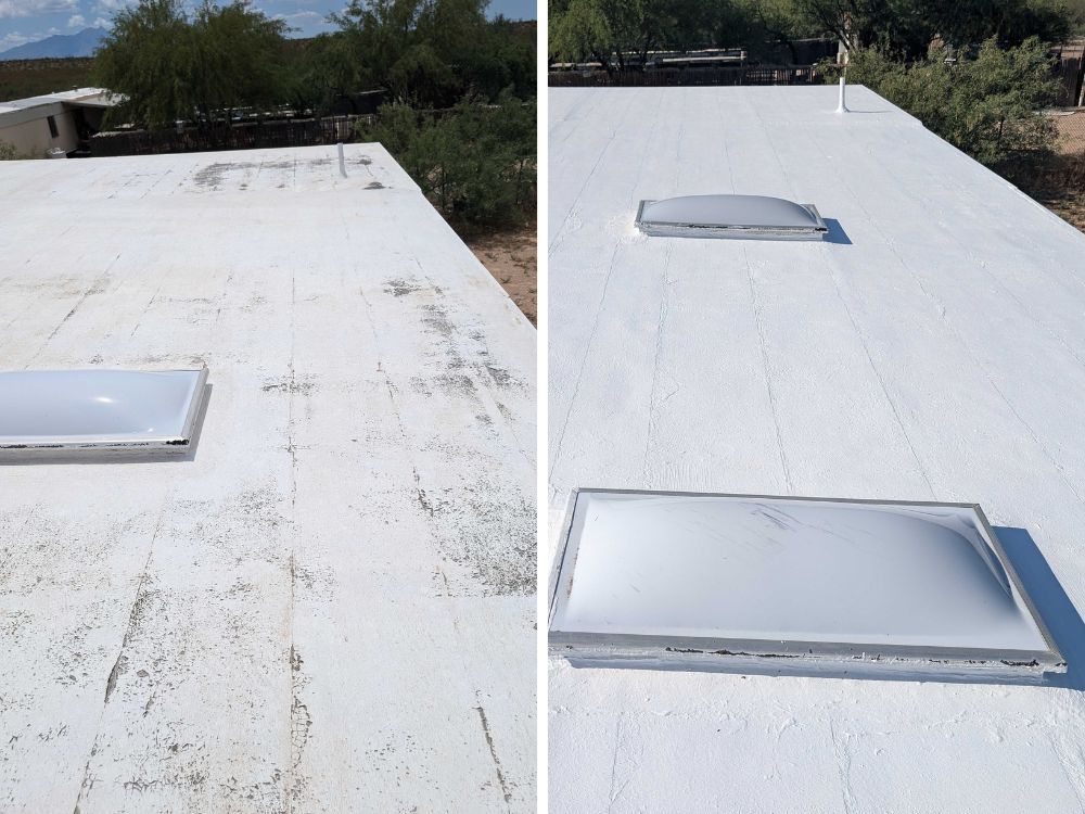 Before and After Built Up Roofing Repair