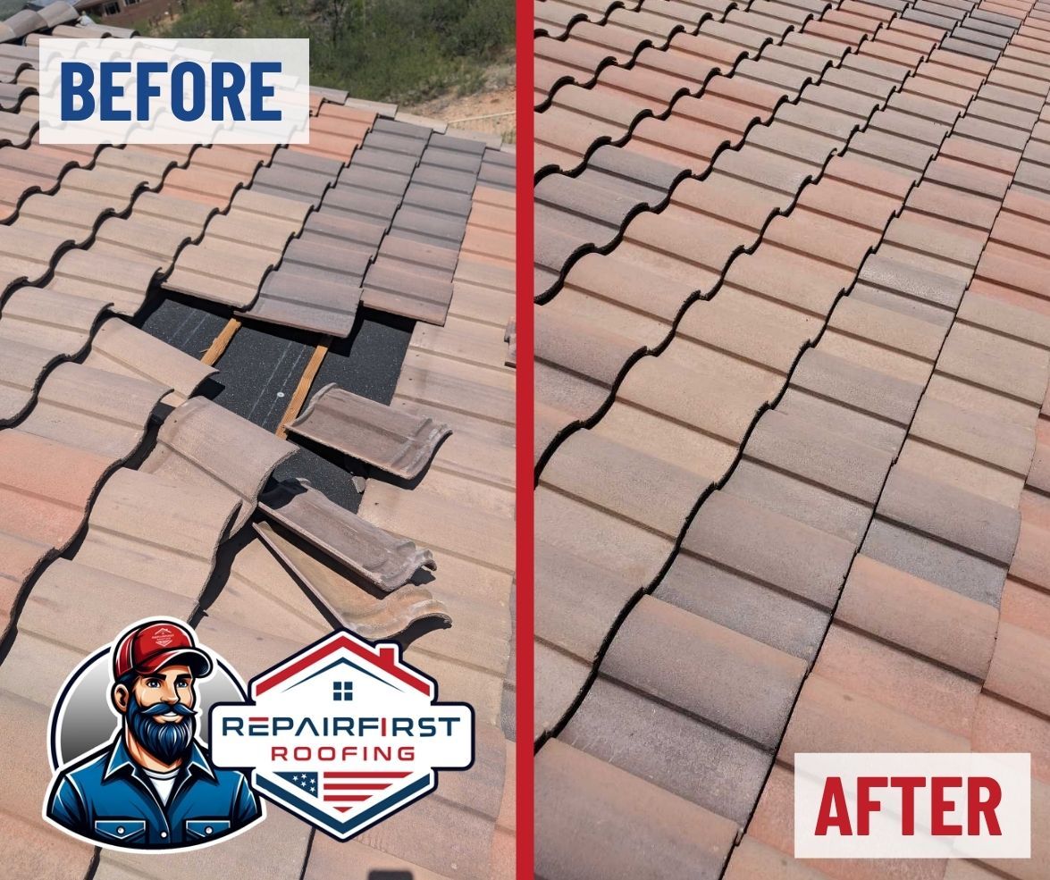 Before and After Tile Roof Repair